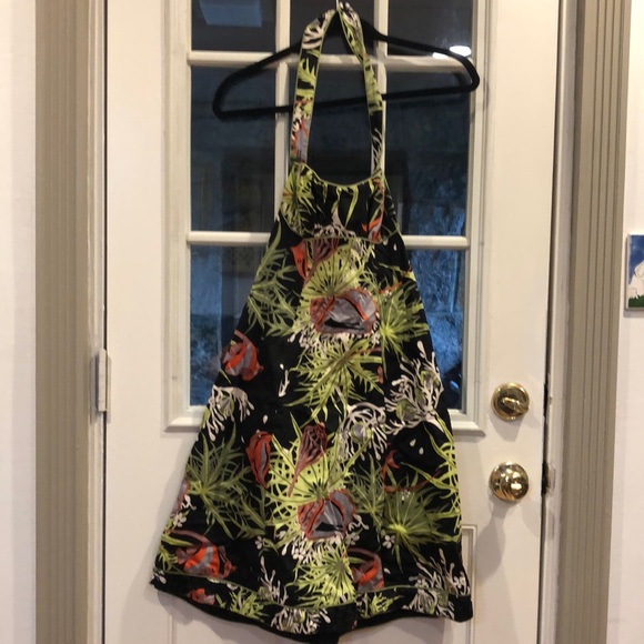 Nanette Lepore Dresses & Skirts - Nanette Lepore Seashell Seaweed Black Halter Dress Y2K Vintage Size 6 Cotton